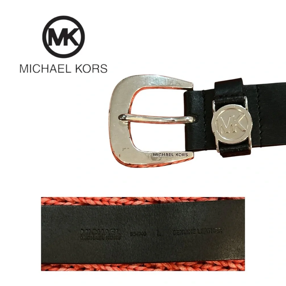 Michael Kors Black Leather Belt‎ - Size L